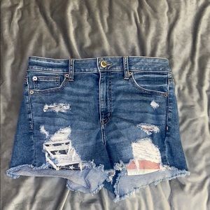 American Eagle shorts with american flag design